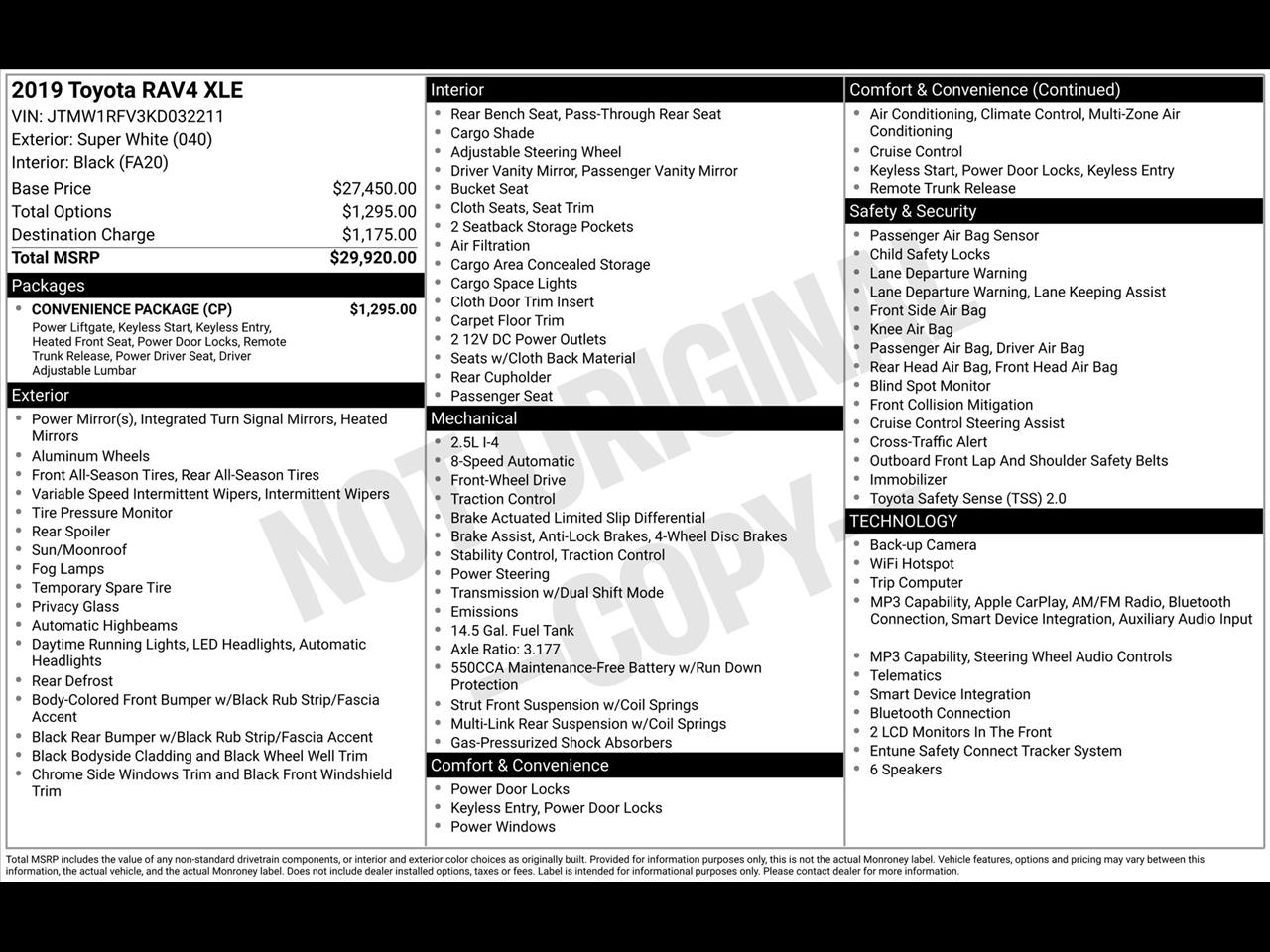 Toyota RAV4 XLE 2019