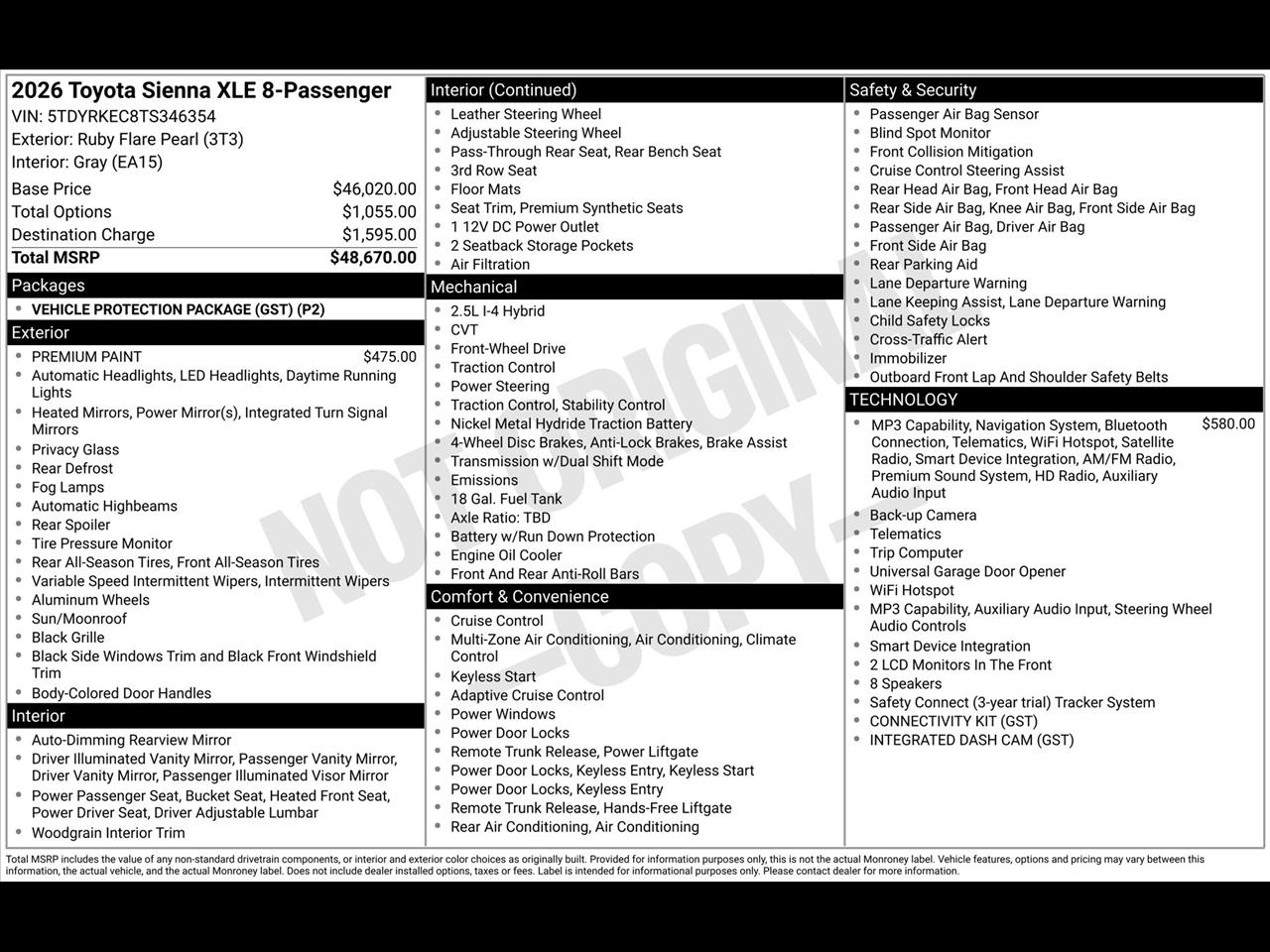 Toyota Sienna XLE 7-Passenger 2026