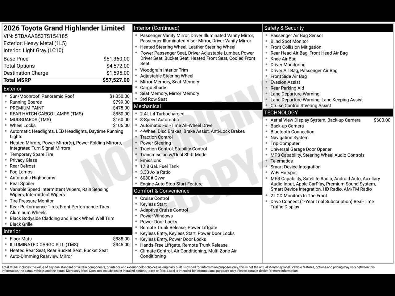 Toyota Grand Highlander Limited AWD 2026