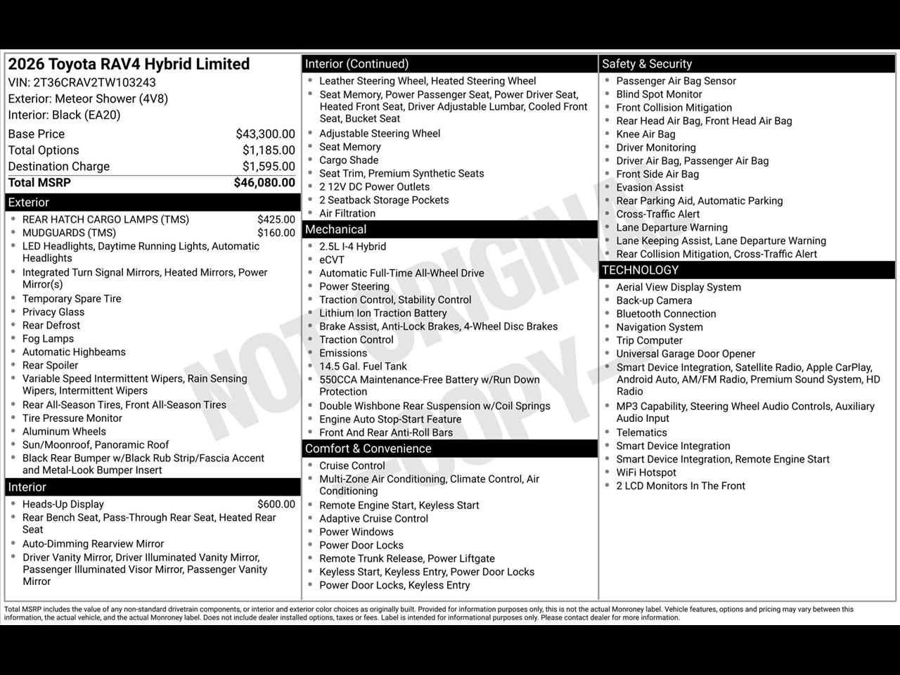 Toyota RAV4 Hybrid Limited AWD 2026