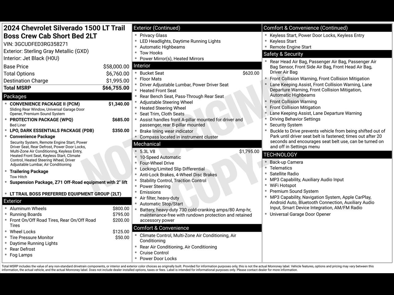 Chevrolet Silverado 1500 Trail Boss LT Crew Cab 4WD 2024