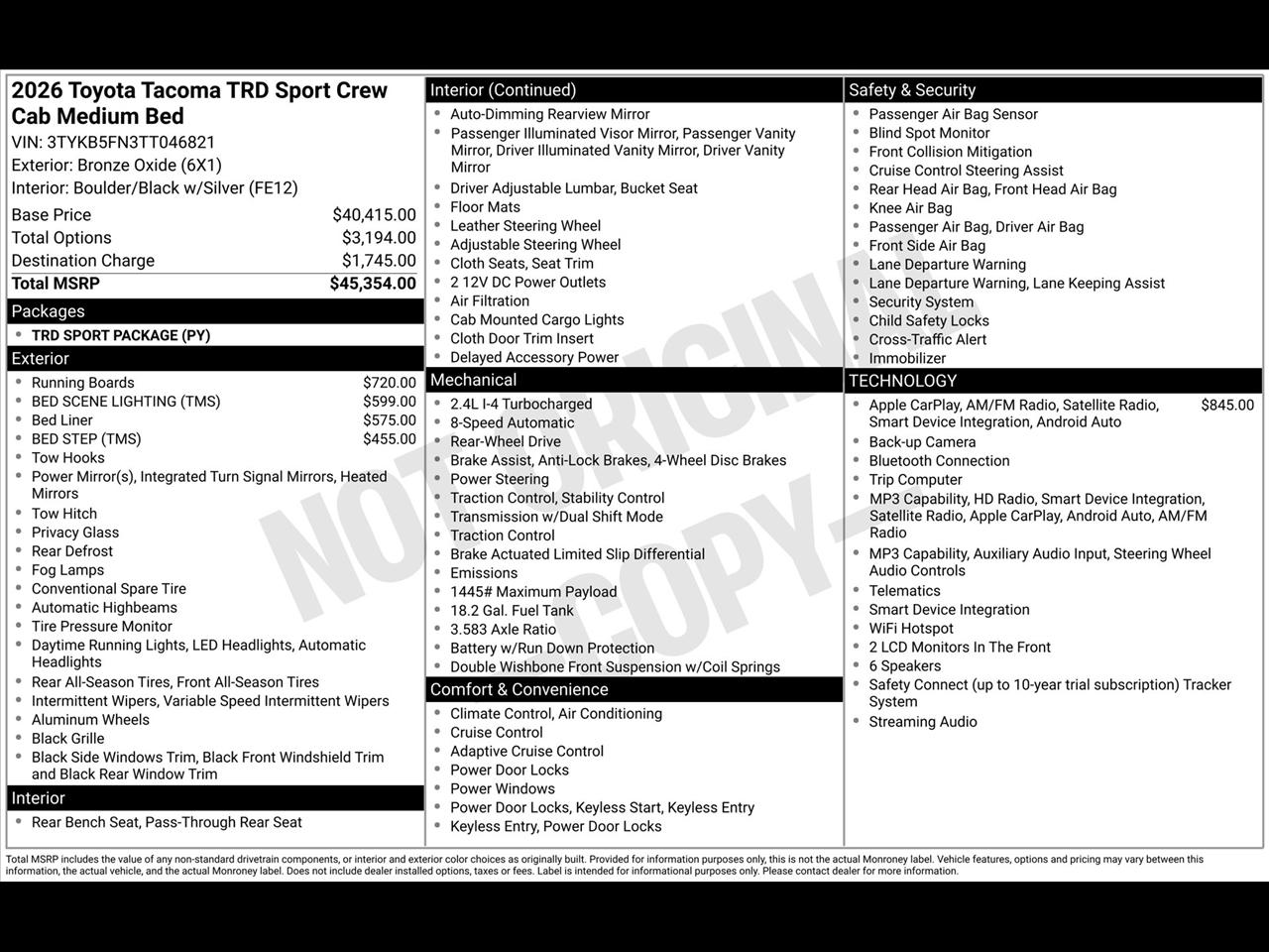 Toyota Tacoma TRD Sport Double Cab 2WD 2026