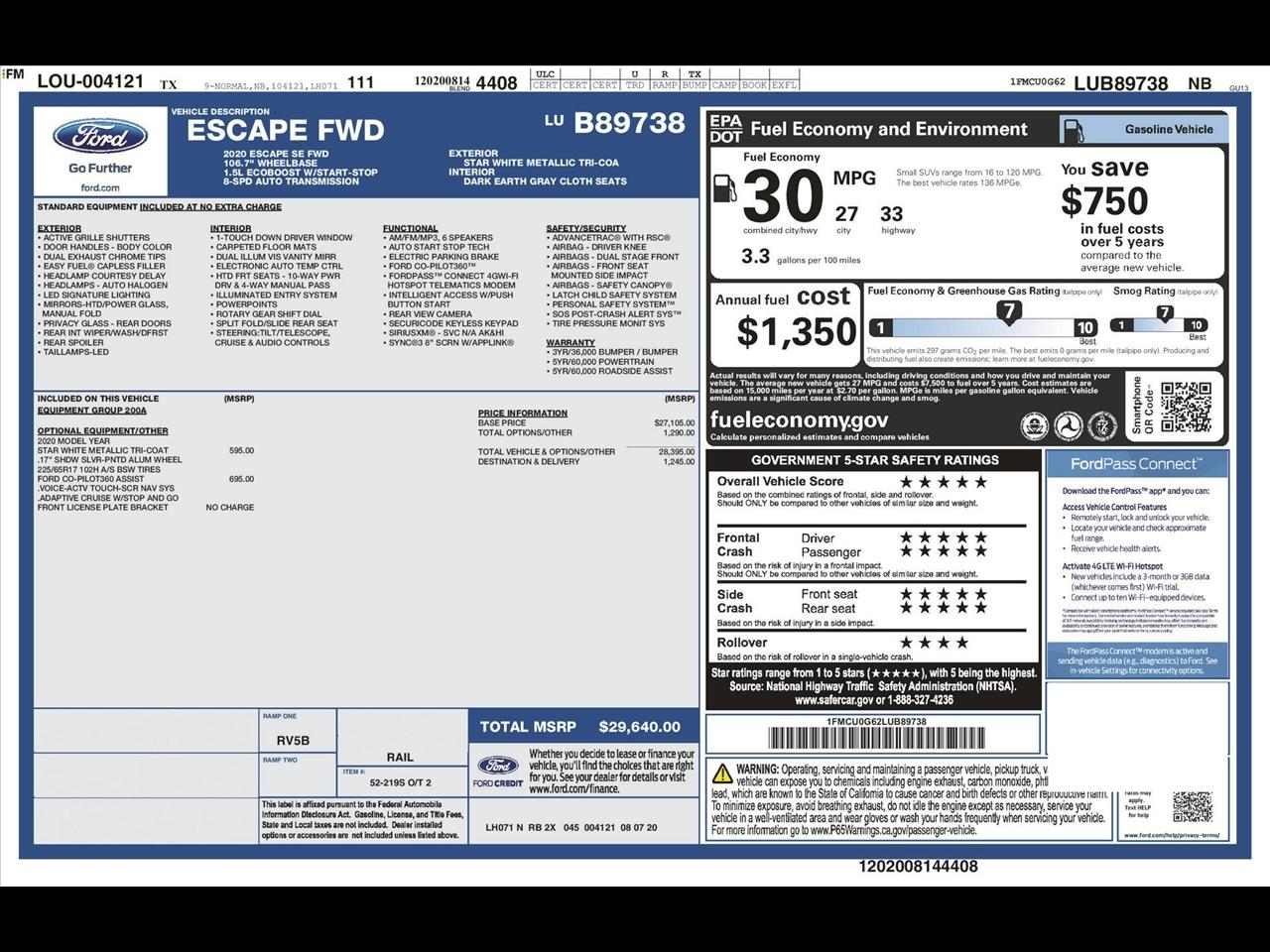 Ford Escape SE 2020