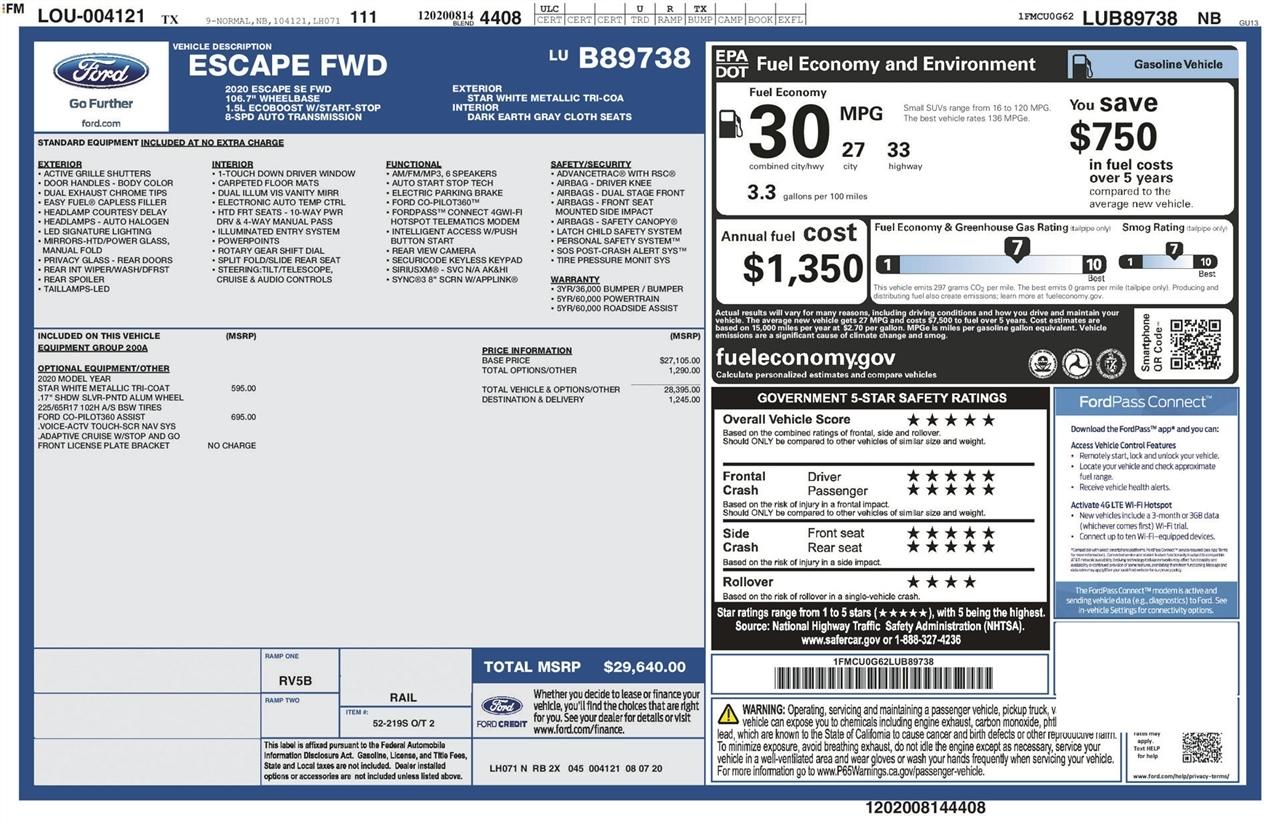 Ford Escape SE 2020
