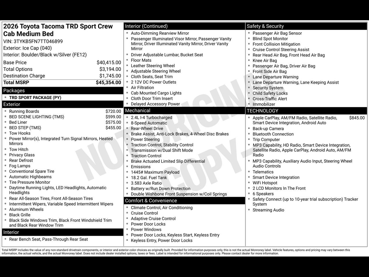 Toyota Tacoma TRD Sport Double Cab 2WD 2026