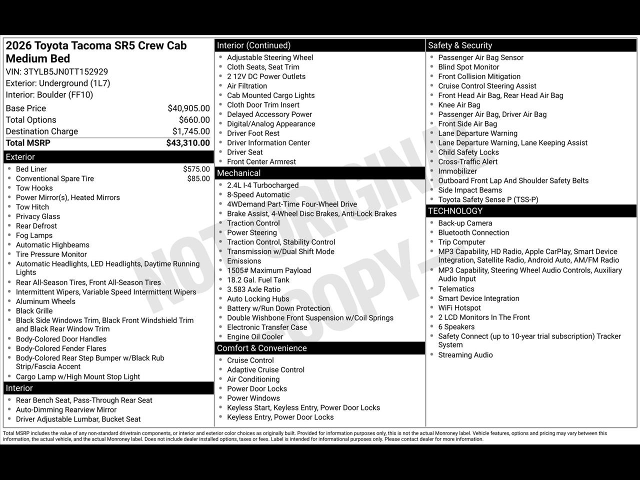 Toyota Tacoma TRD Sport Double Cab 4WD 2026