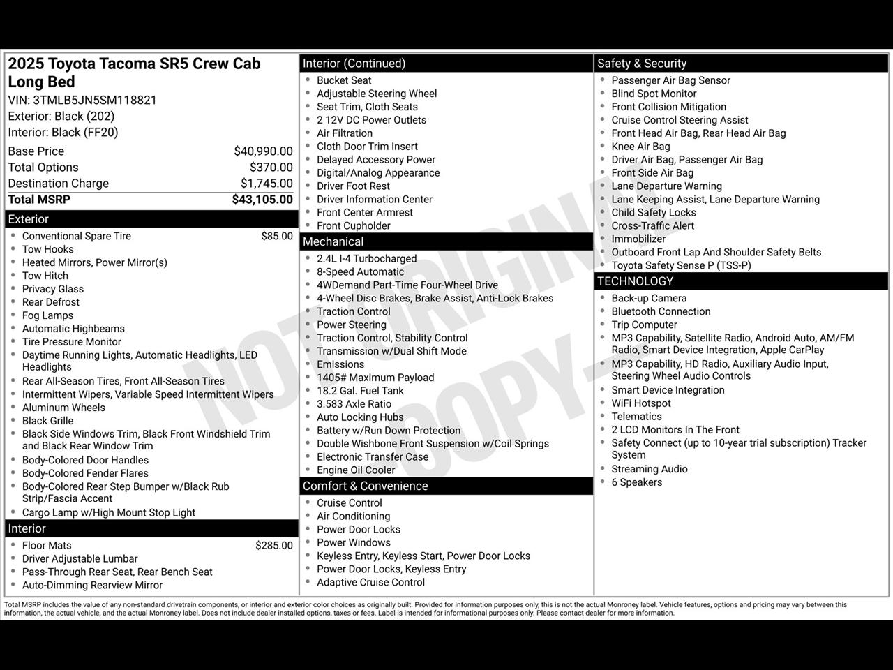 Toyota Tacoma TRD Sport Double Cab 4WD 2025