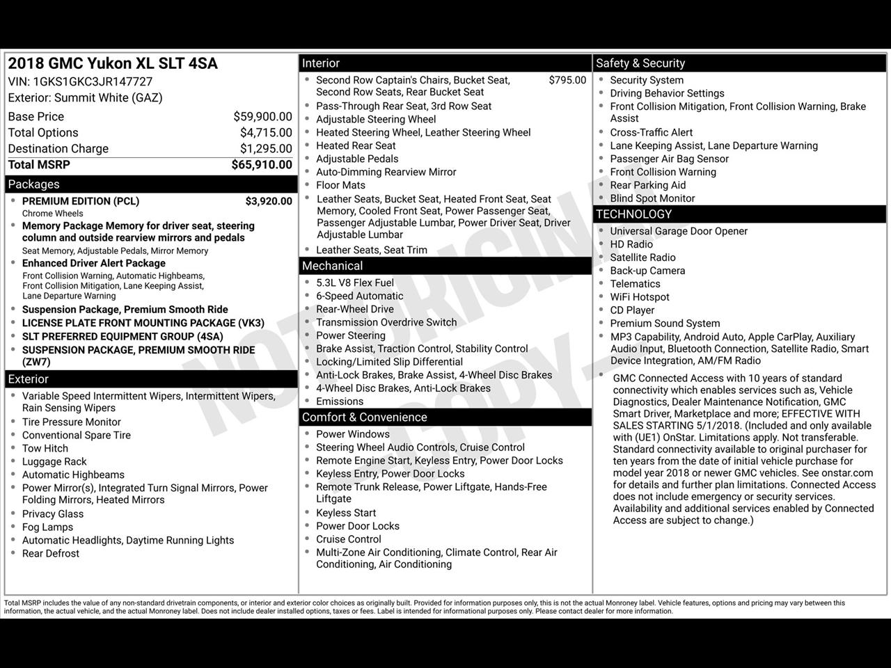 GMC Yukon XL SLT 2WD 2018