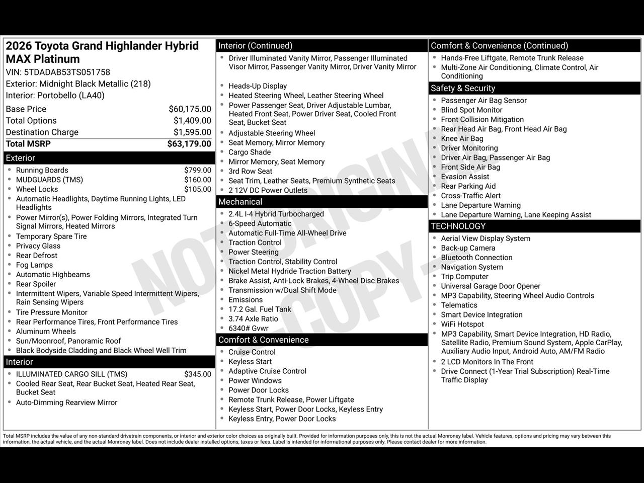 Toyota Grand Highlander Hybrid MAX Platinum AWD 2026