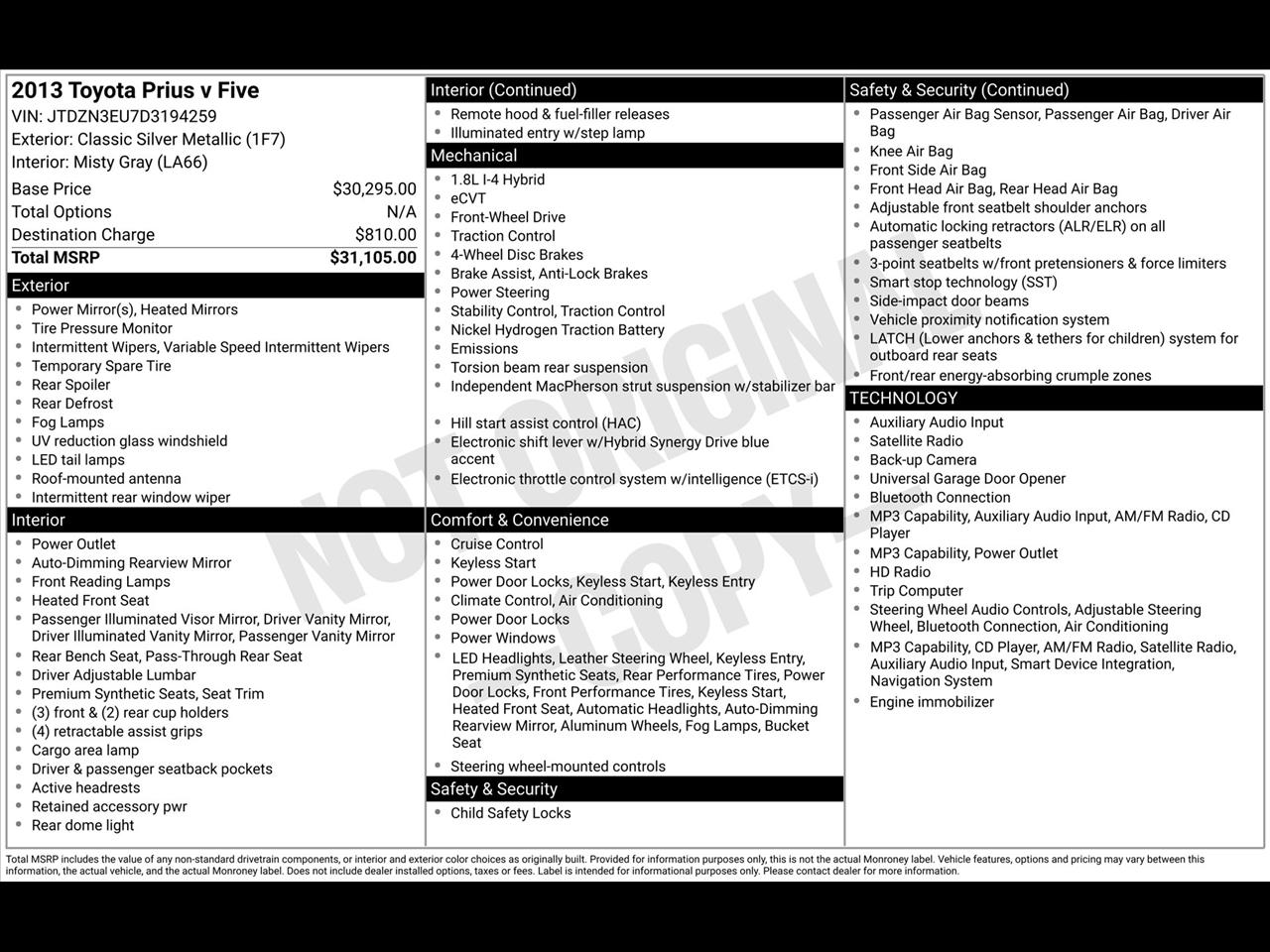 Toyota Prius V Five 2013