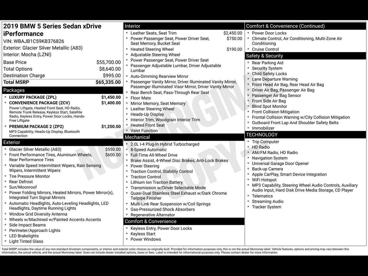 BMW 5-Series 530e xDrive iPerformance 2019