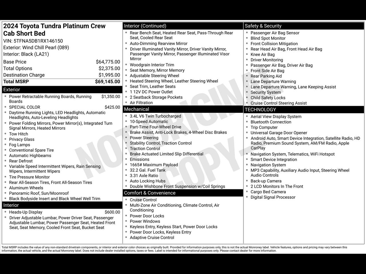 Toyota Tundra Platinum CrewMax 4WD 2024