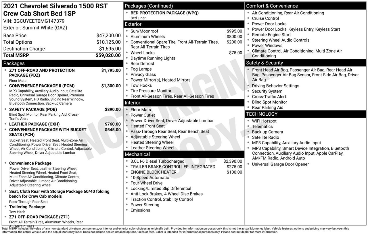 Chevrolet Silverado 1500 RST Crew Cab 4WD 2021