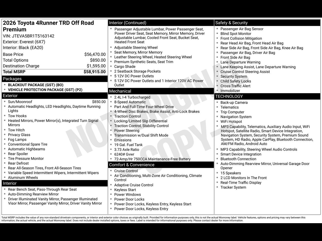 Toyota 4Runner TRD Sport 4WD 2026
