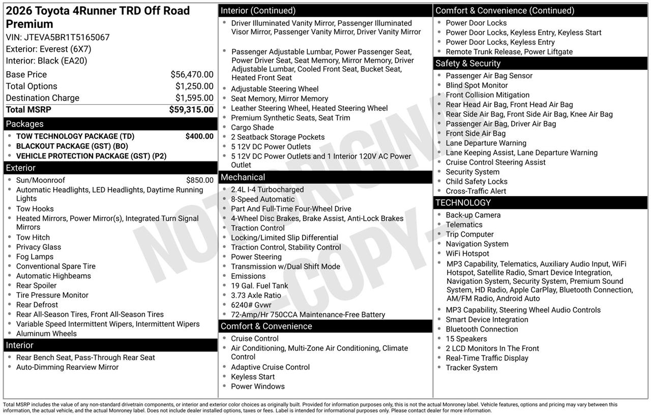 Toyota 4Runner TRD Sport 4WD 2026