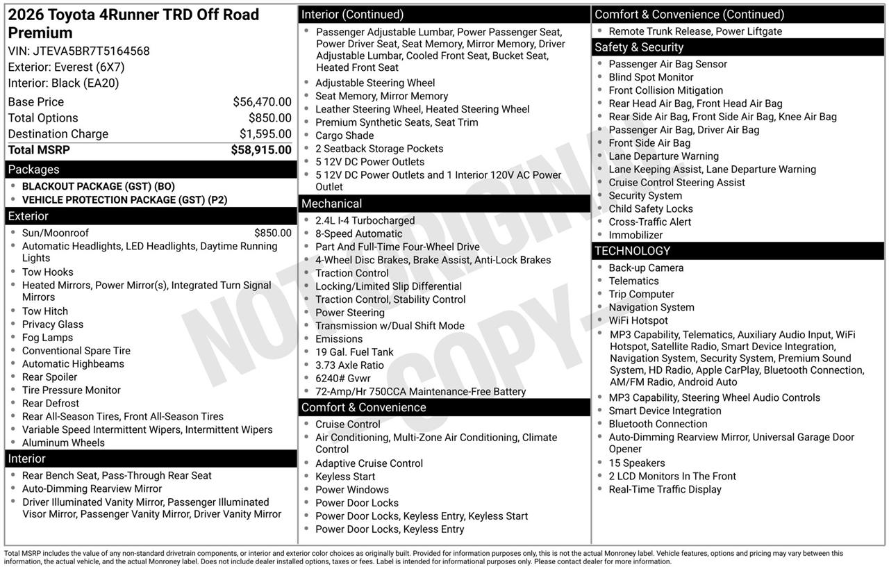 Toyota 4Runner TRD Sport 4WD 2026