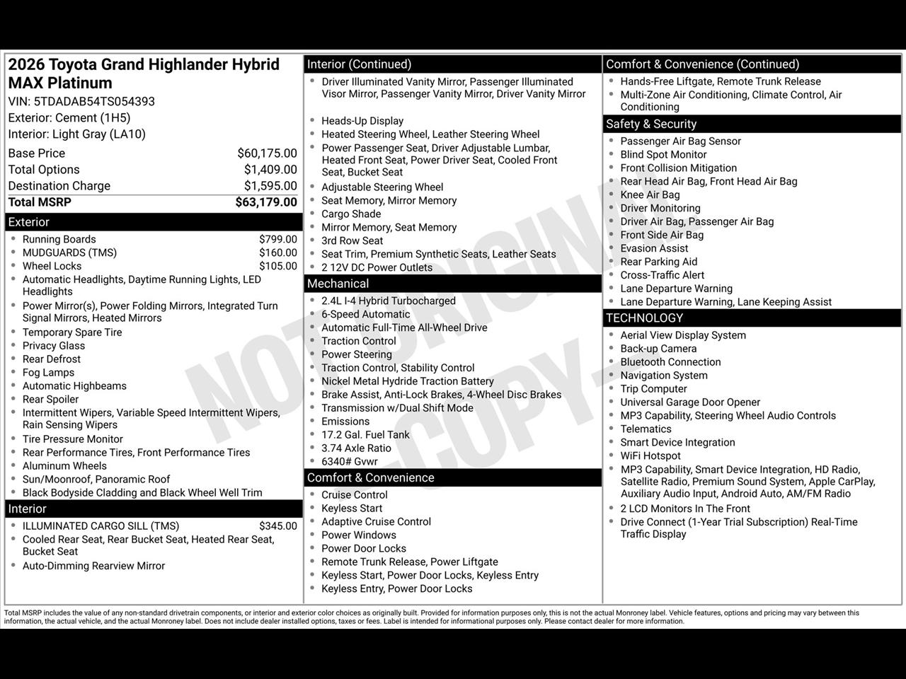Toyota Grand Highlander Hybrid MAX Platinum AWD 2026