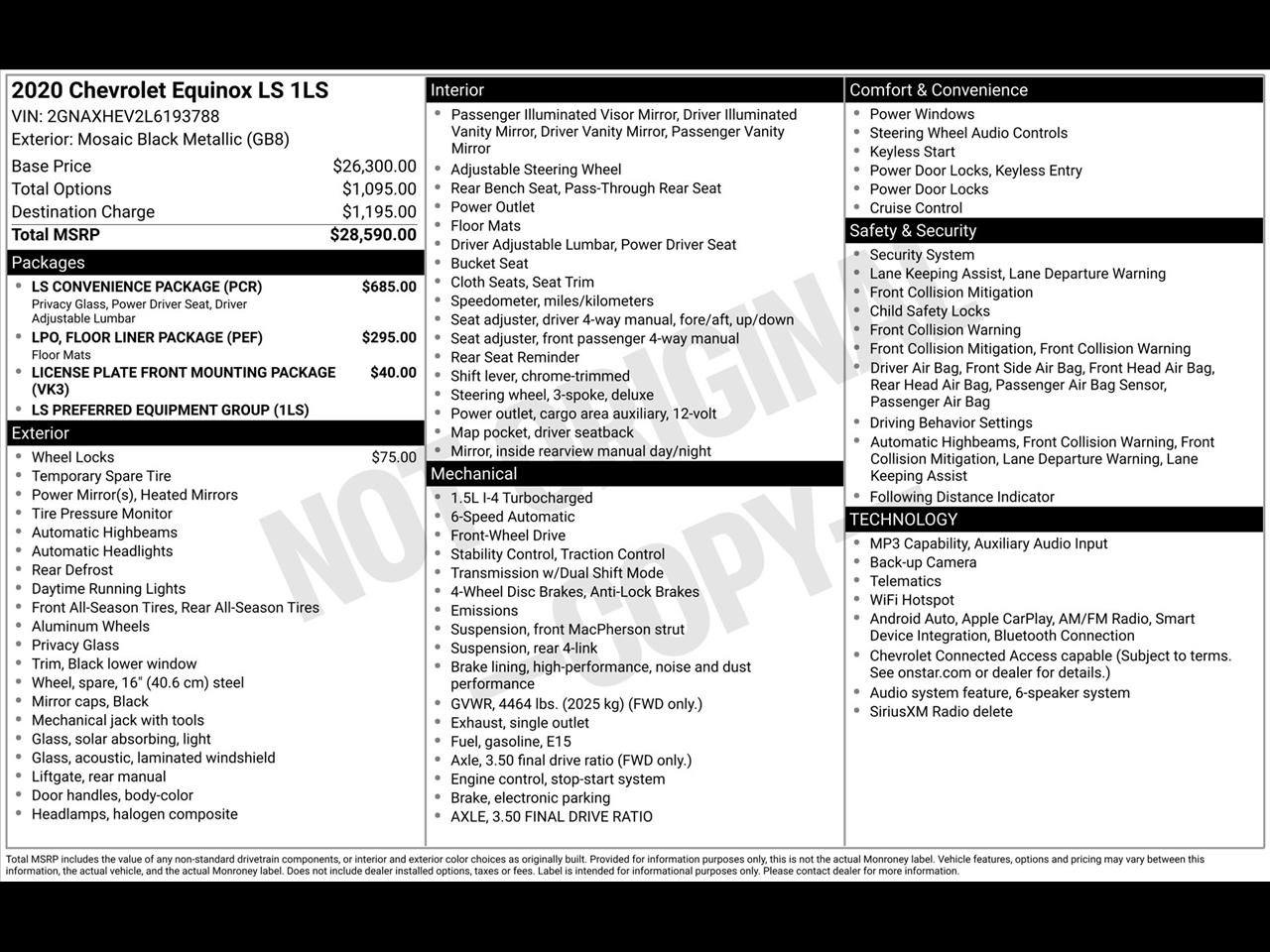 Chevrolet Equinox LS 2WD 2020
