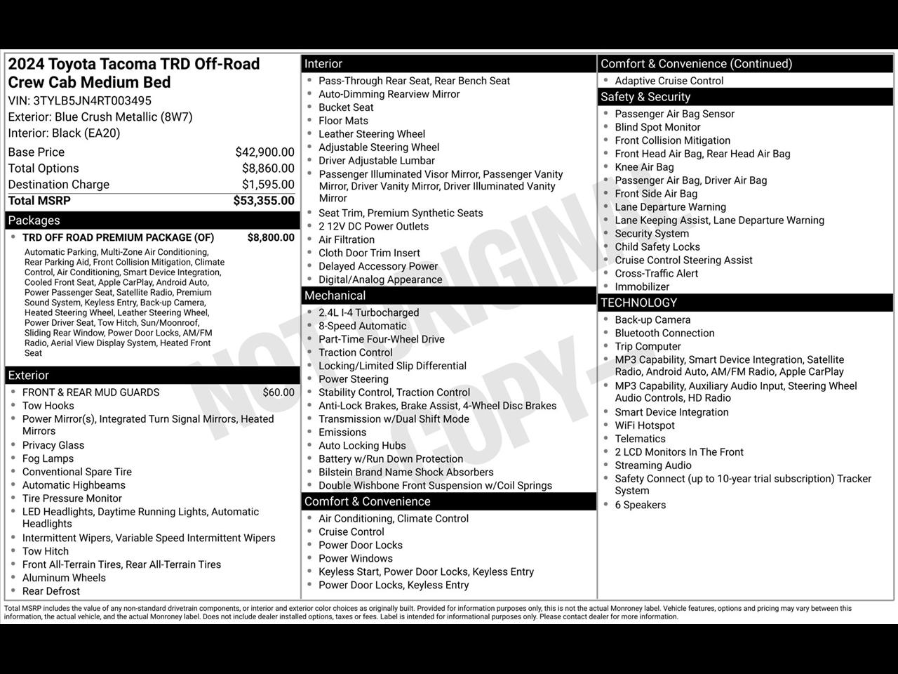 Toyota Tacoma TRD Sport Double Cab 4WD 2024