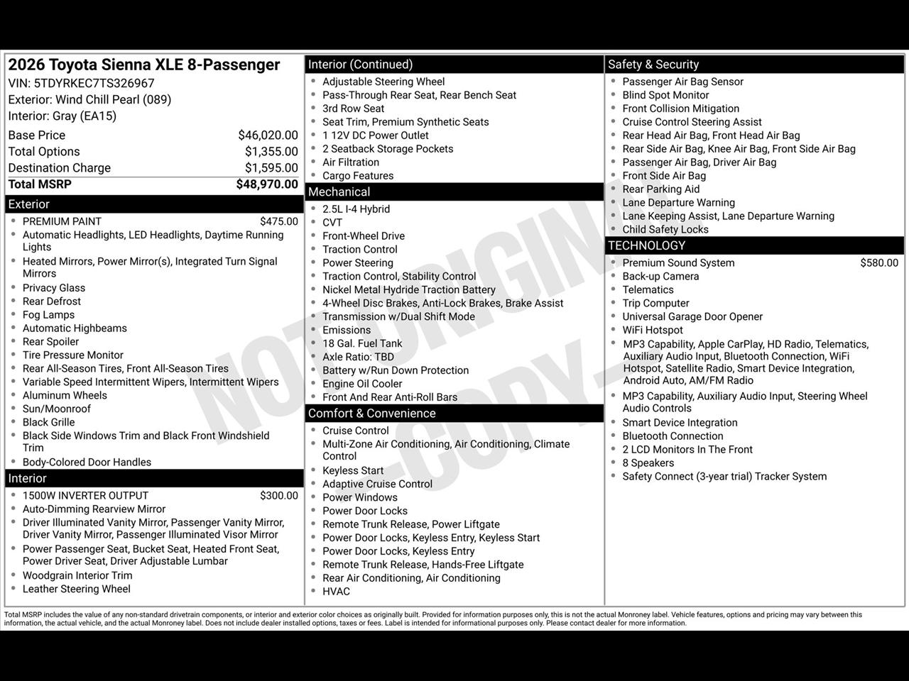 Toyota Sienna XLE 7-Passenger 2026