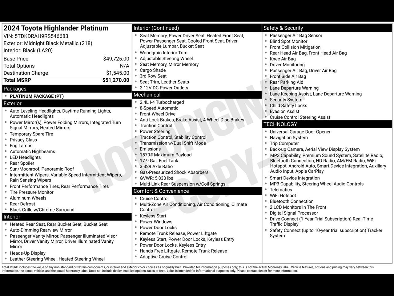 Toyota Highlander XLE 2024