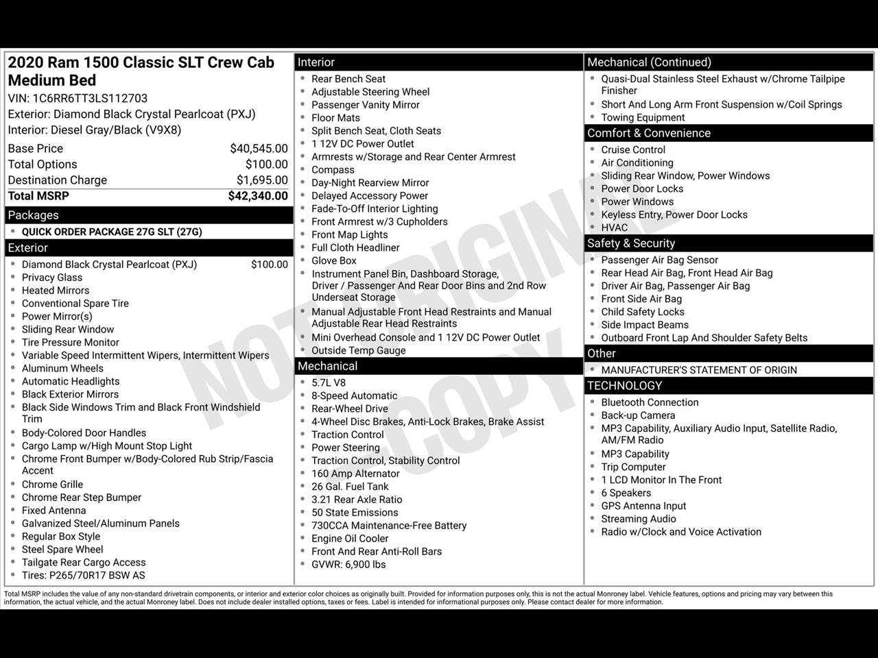 RAM 1500 Classic Tradesman Crew Cab LWB 2WD 2020