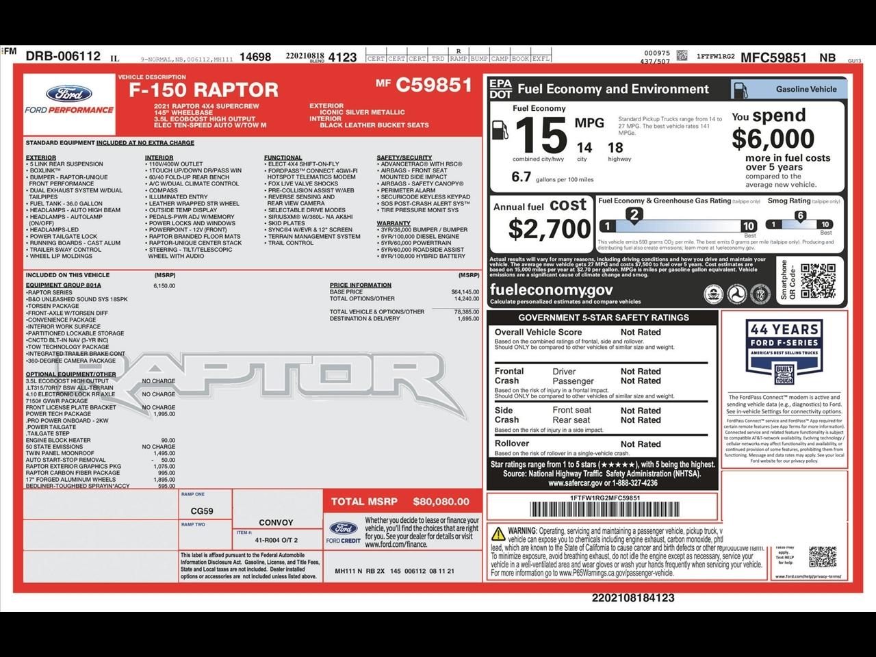 Ford F-150 Raptor SuperCrew 4WD 2021