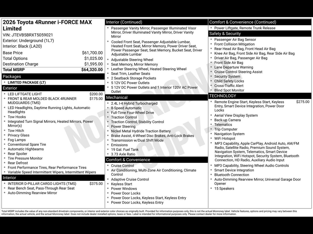 Toyota 4Runner Limited 4WD 2026