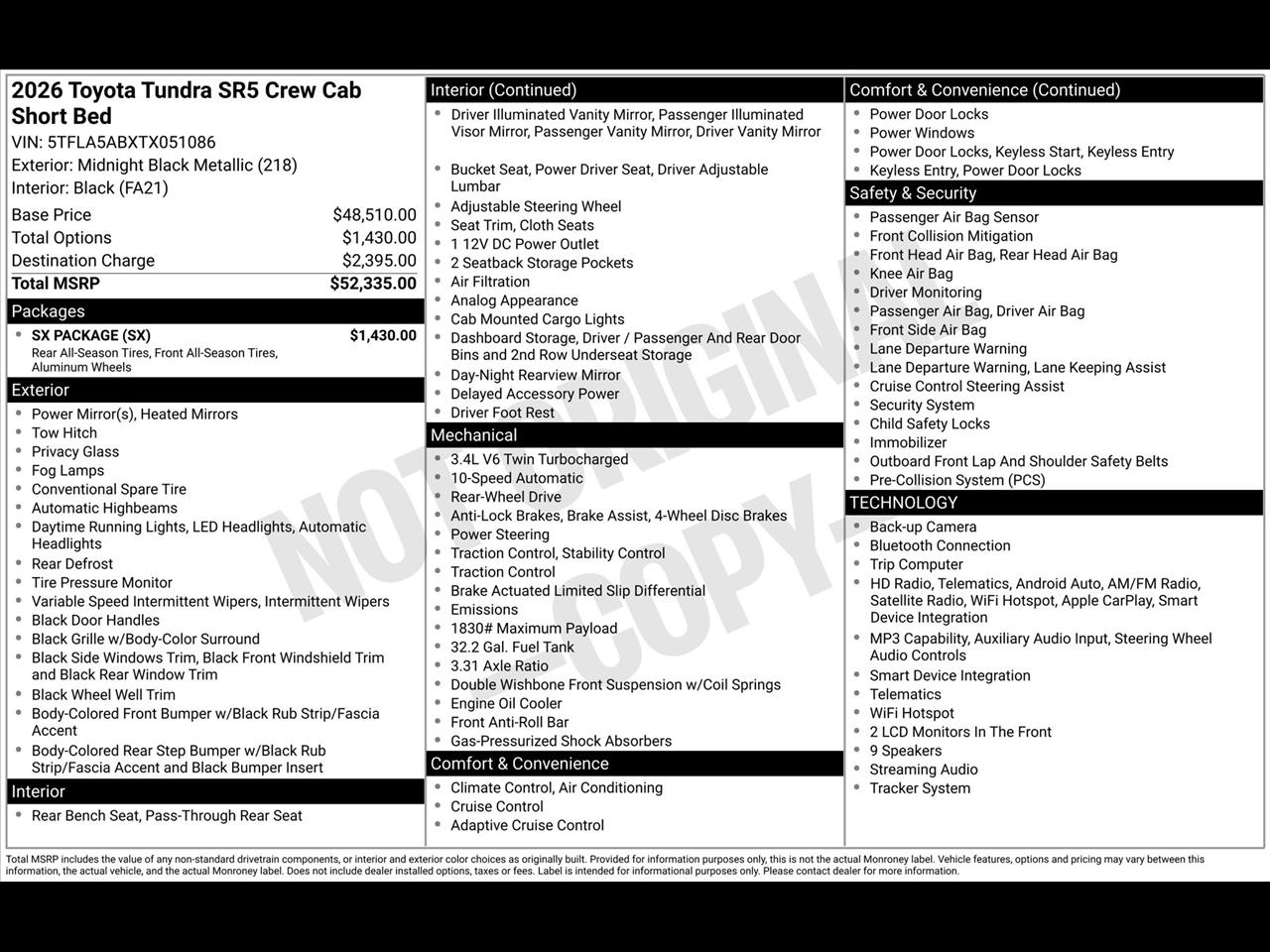 Toyota Tundra SR5 CrewMax 2WD 2026