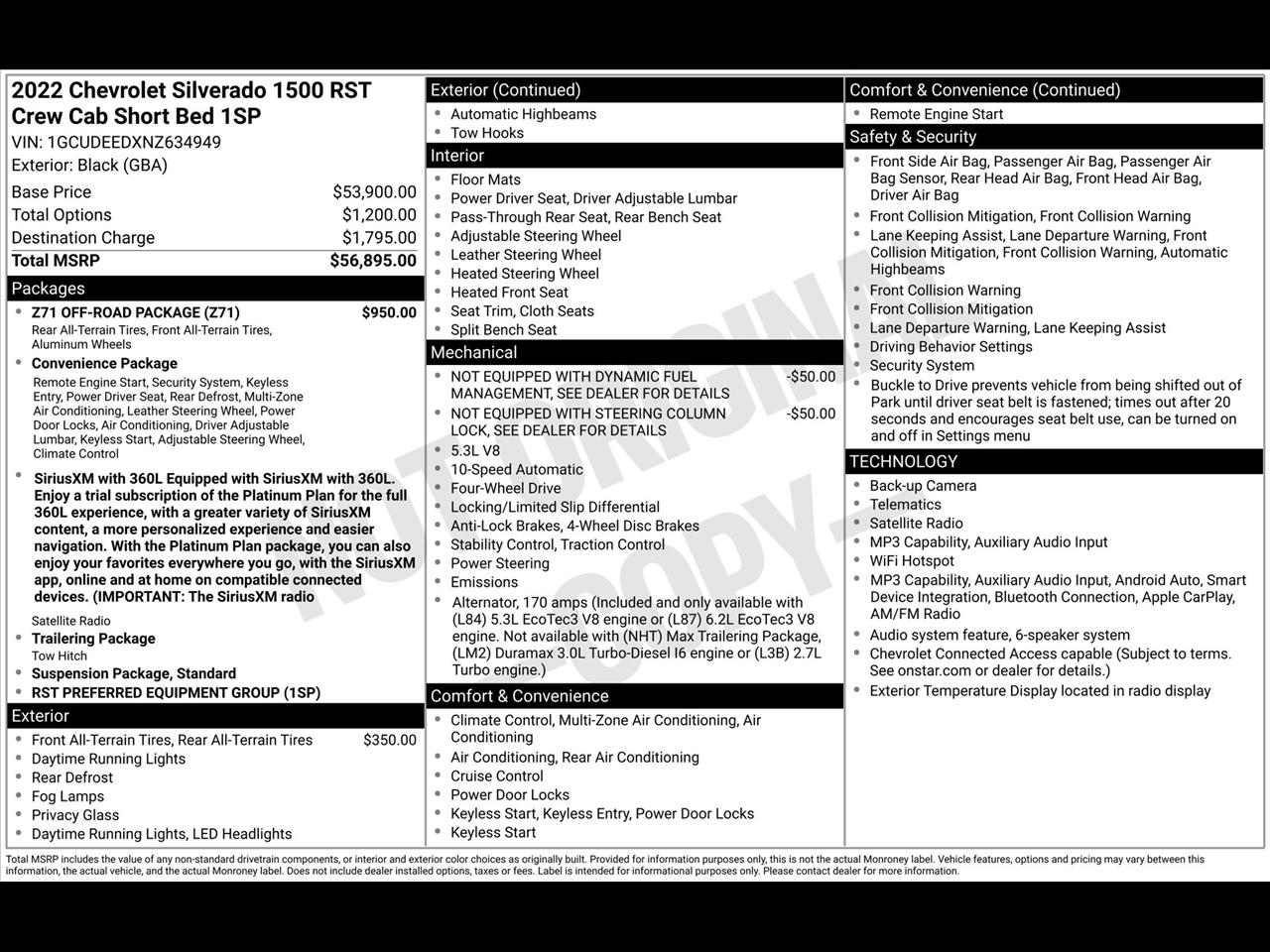 Chevrolet Silverado 1500 RST Crew Cab 4WD 2022