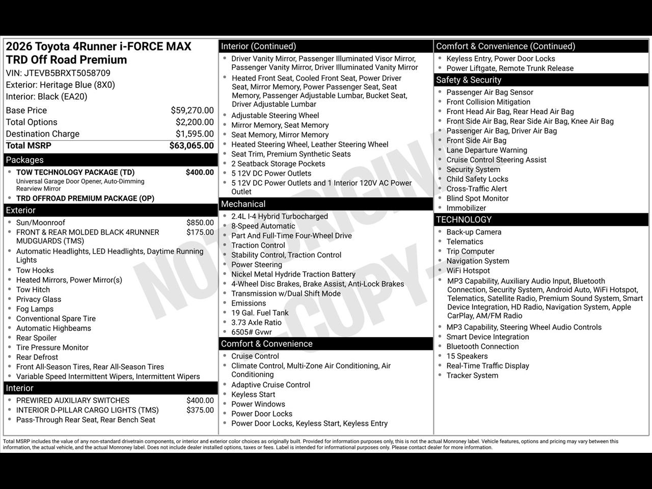 Toyota 4Runner Limited 4WD 2026