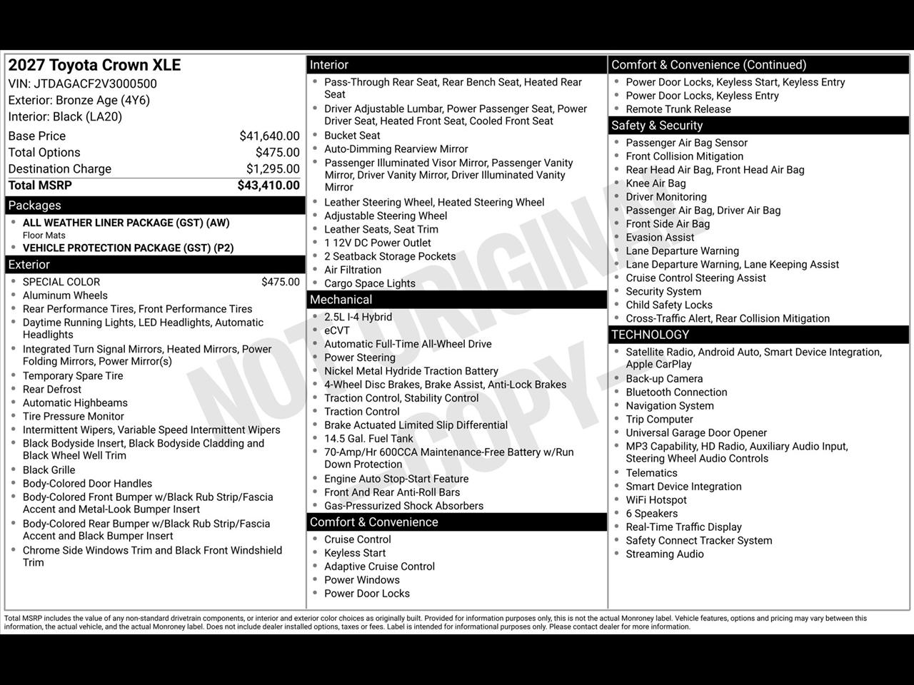 Toyota Crown XLE 2027
