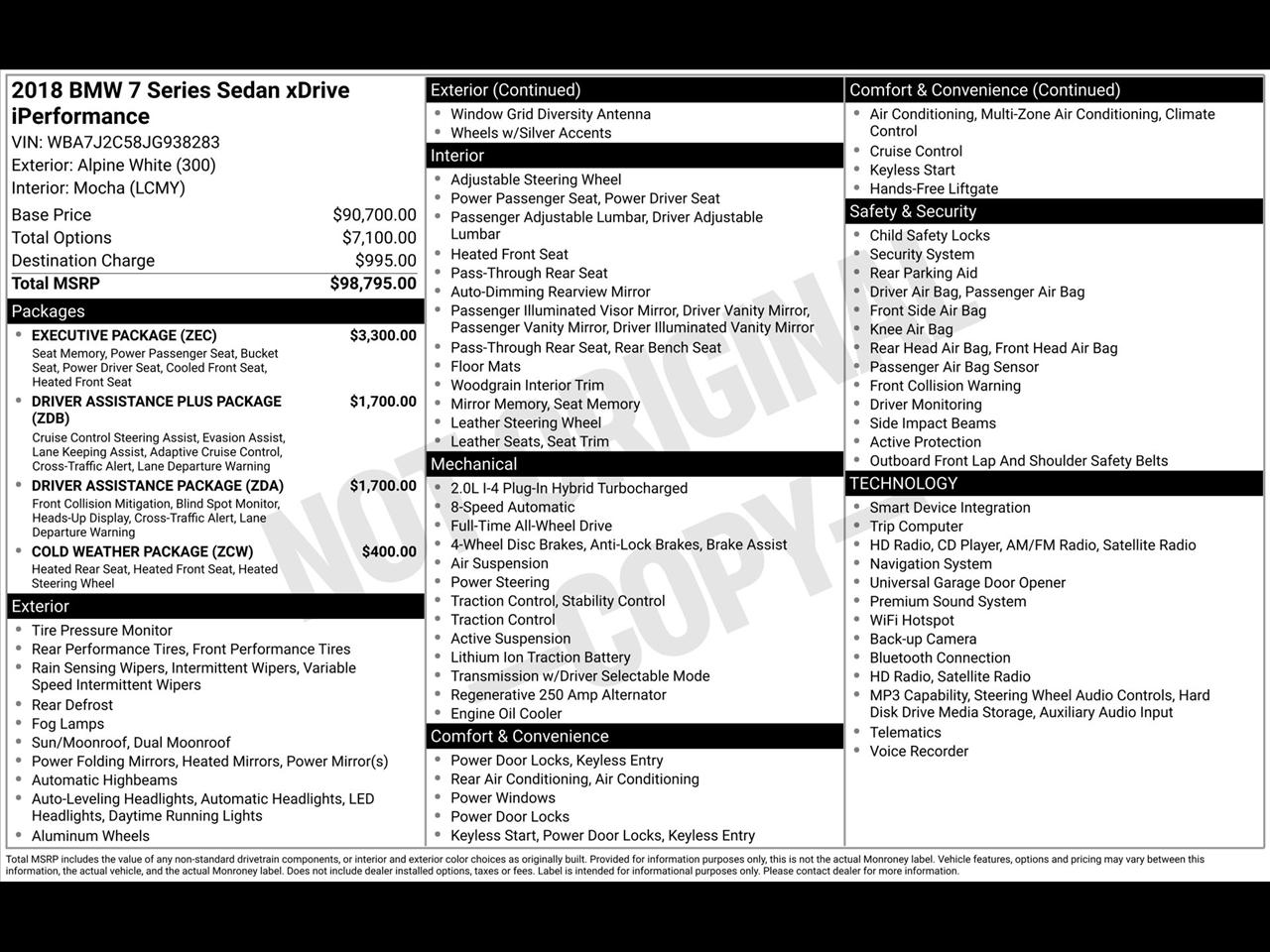 BMW 7-Series 740e xDrive iPerformance 2018