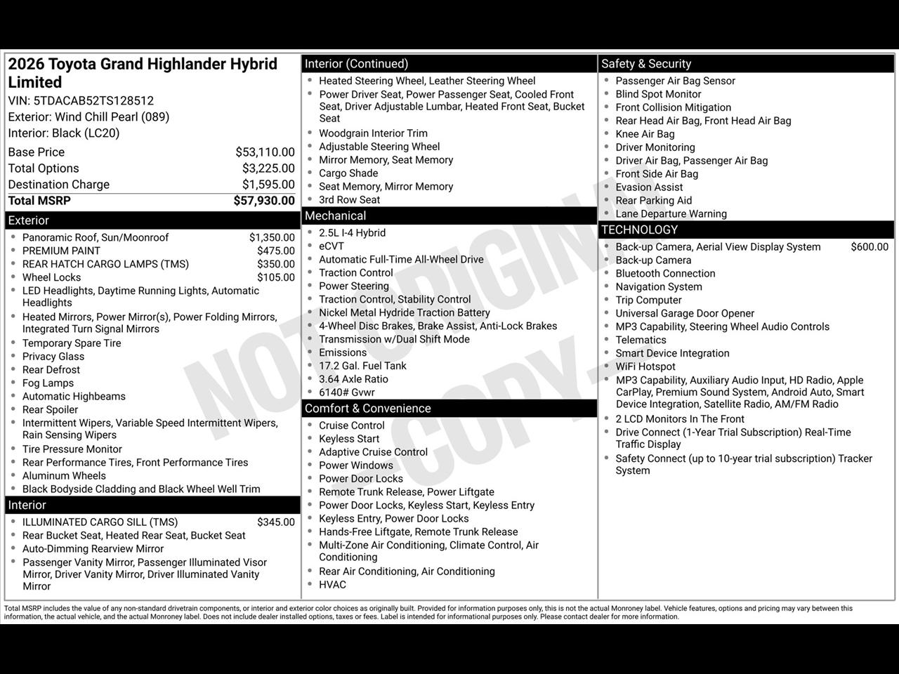 Toyota Grand Highlander Hybrid Limited AWD 2026