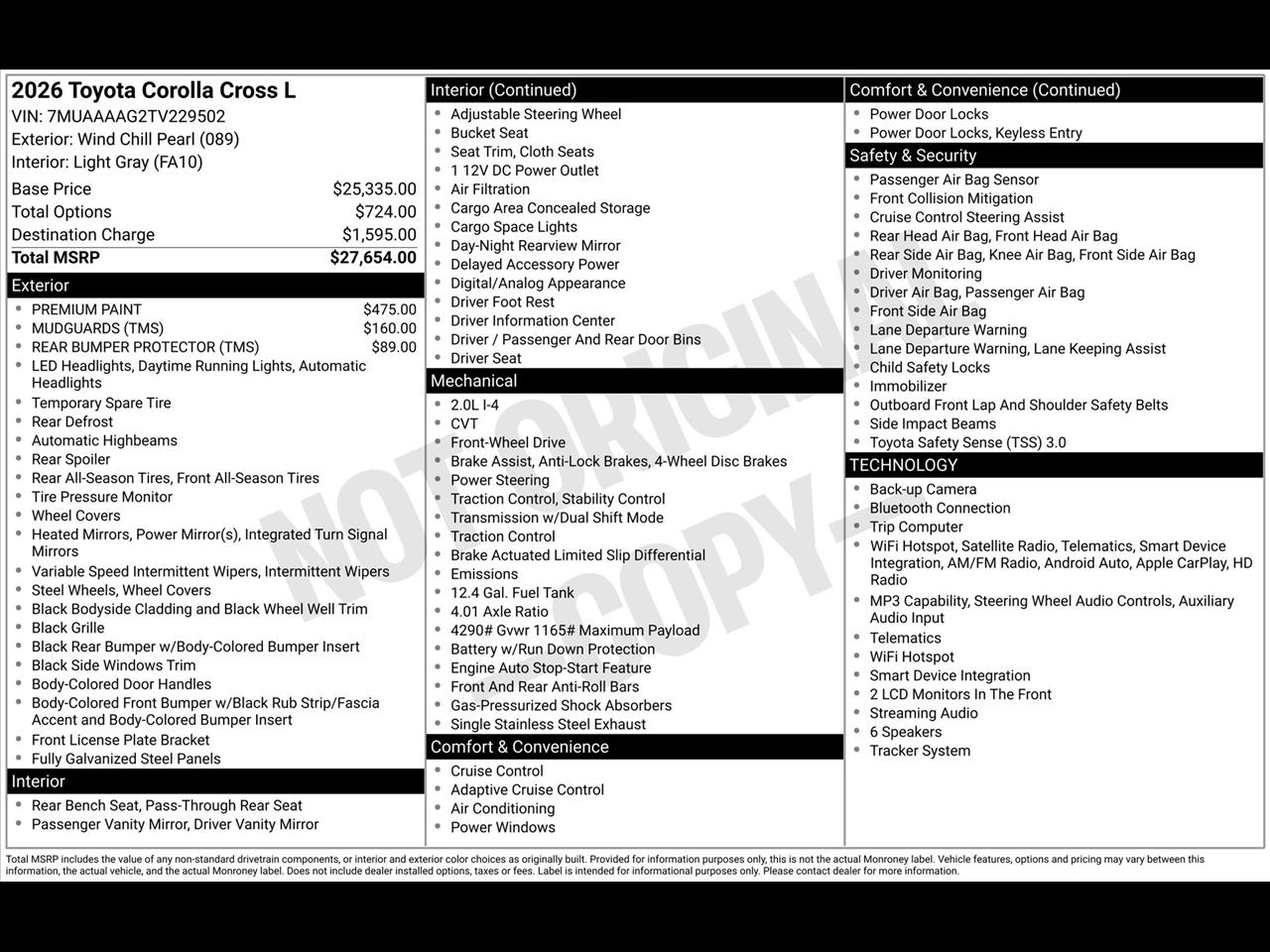 Toyota Corolla Cross L AWD 2026