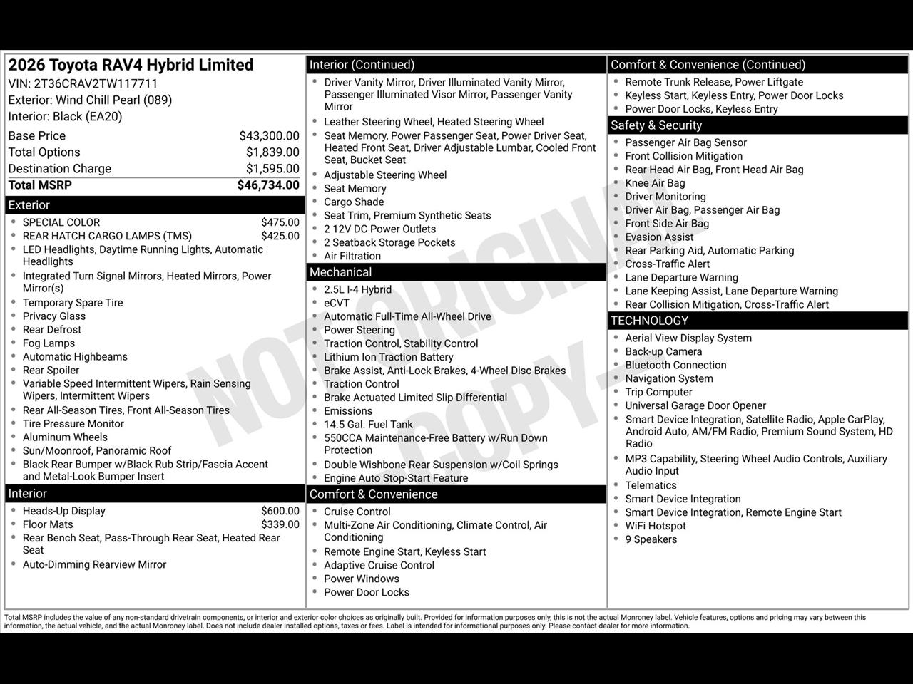 Toyota RAV4 Hybrid Limited AWD 2026