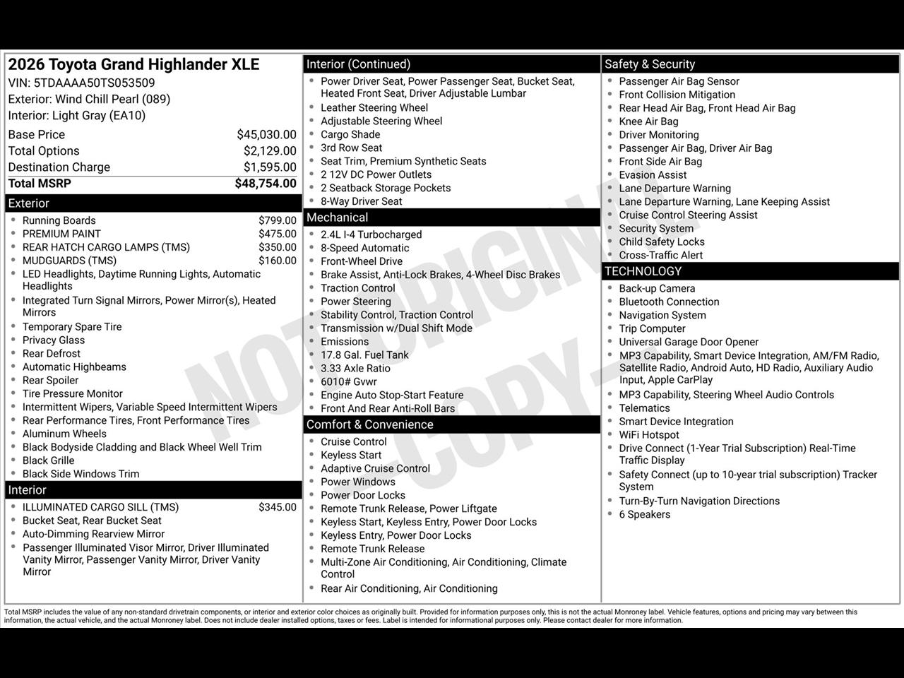 Toyota Grand Highlander XLE 2026