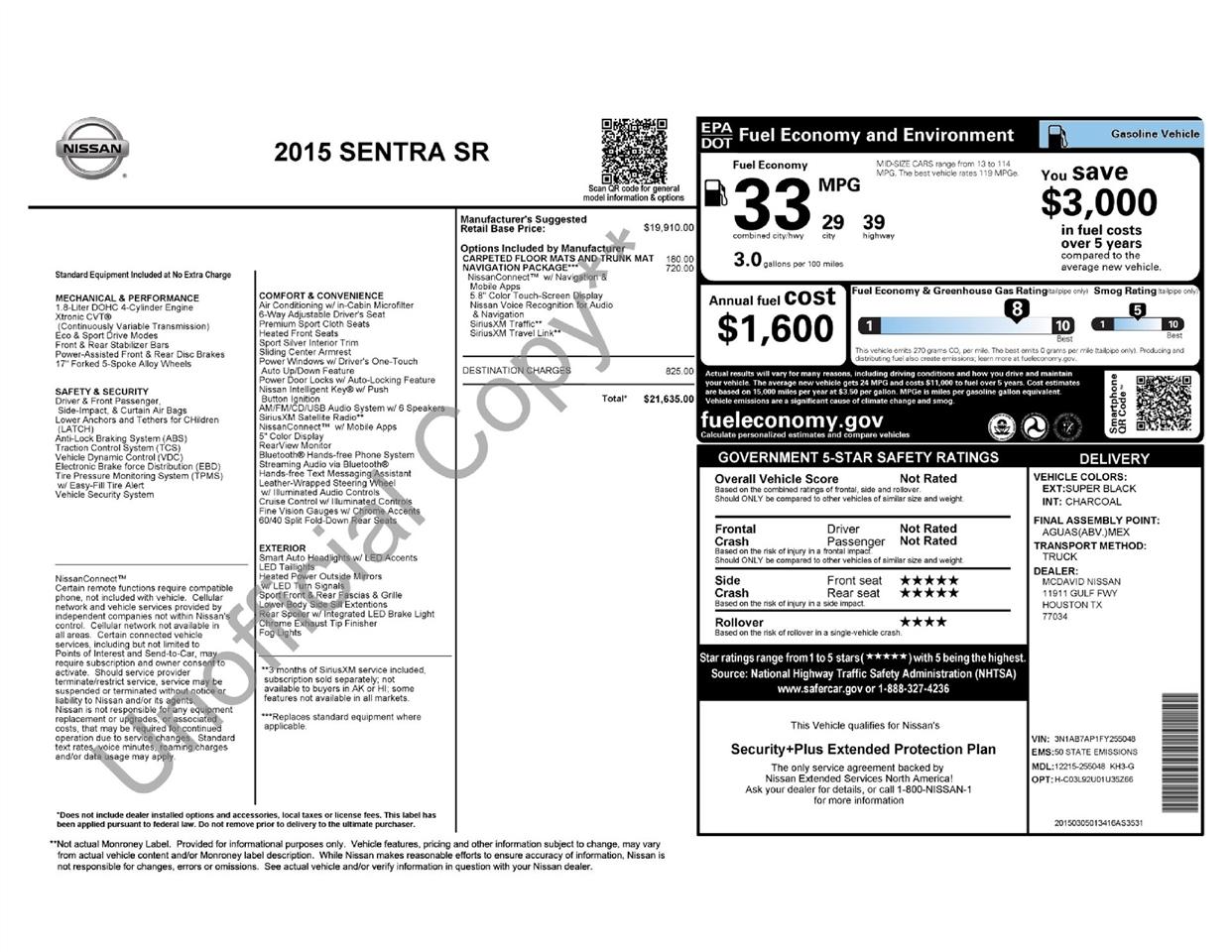 Nissan Sentra SR 2015