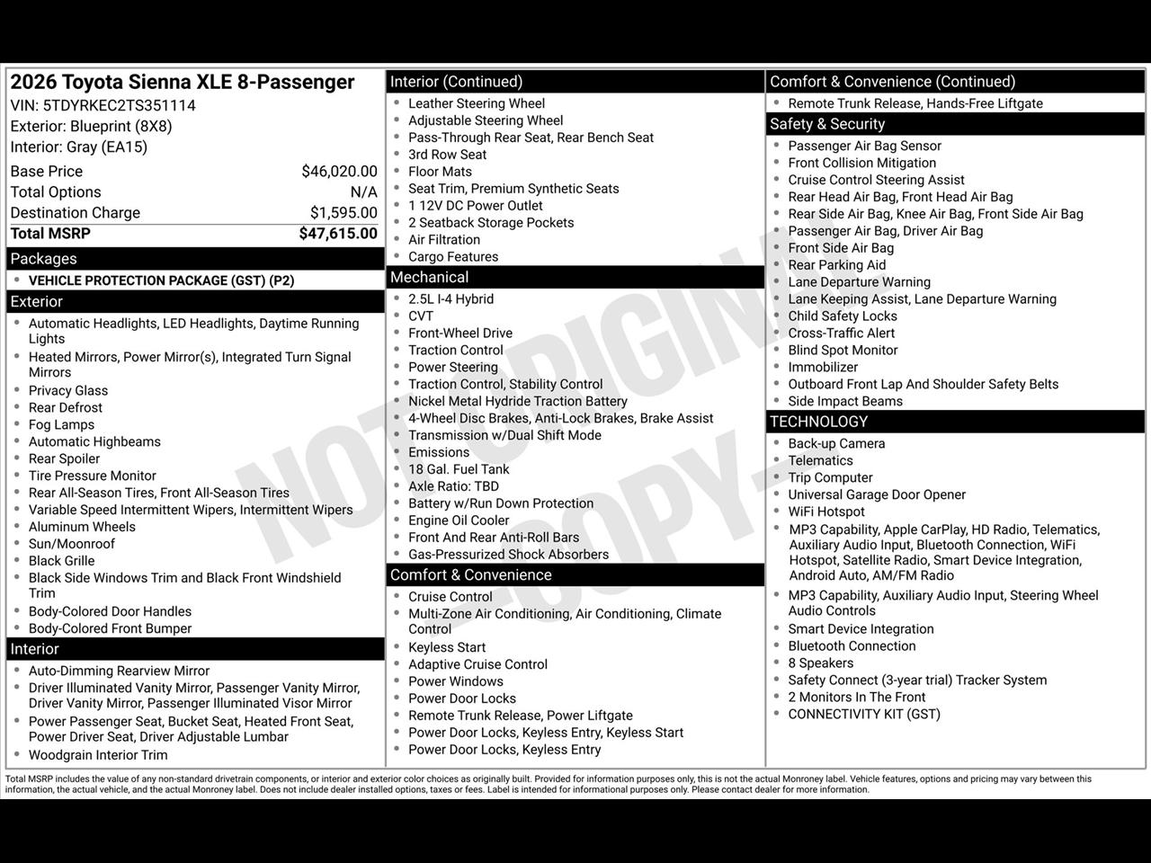 Toyota Sienna XLE 7-Passenger 2026