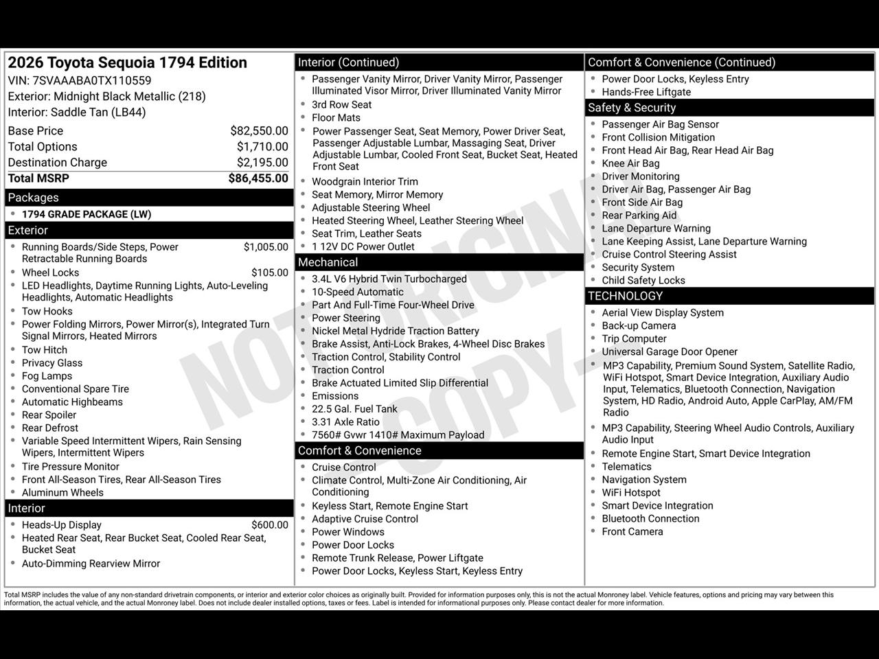 Toyota Sequoia TRD Pro 4WD 2026