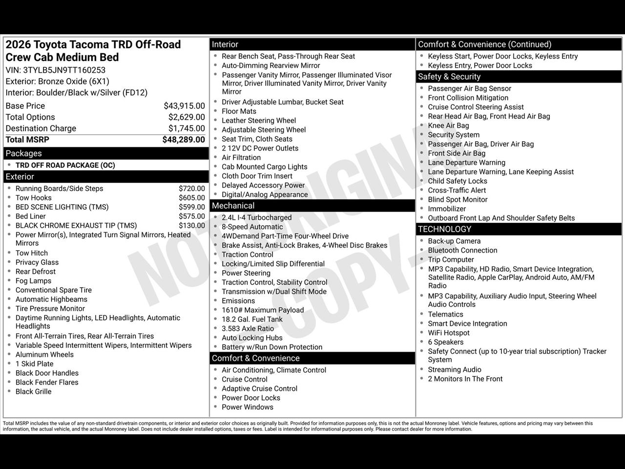 Toyota Tacoma TRD Sport Double Cab 4WD 2026