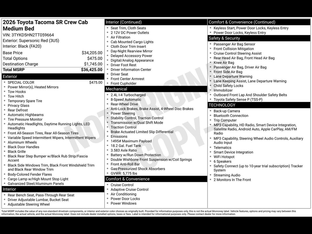Toyota Tacoma SR Double Cab 2WD 2026