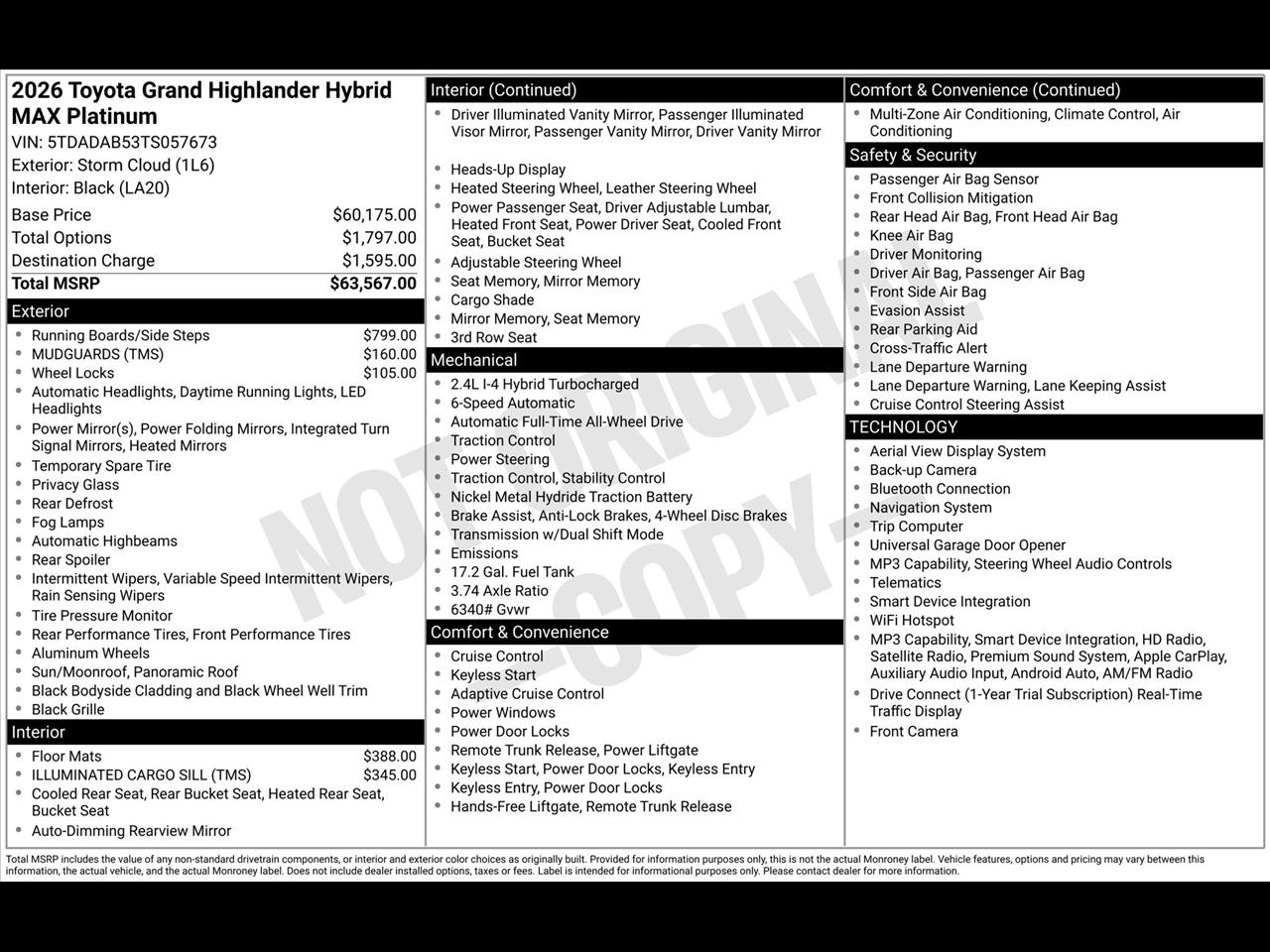 Toyota Grand Highlander Hybrid MAX Platinum AWD 2026