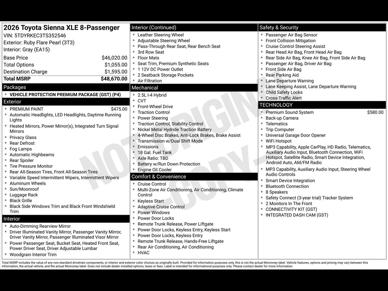 Toyota Sienna XLE 7-Passenger 2026