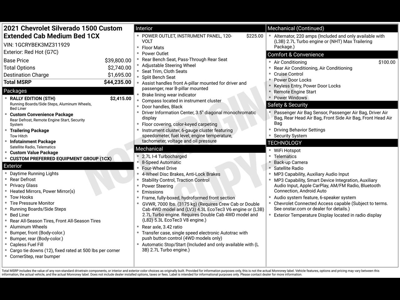 Chevrolet Silverado 1500 Custom Double Cab 4WD 2021