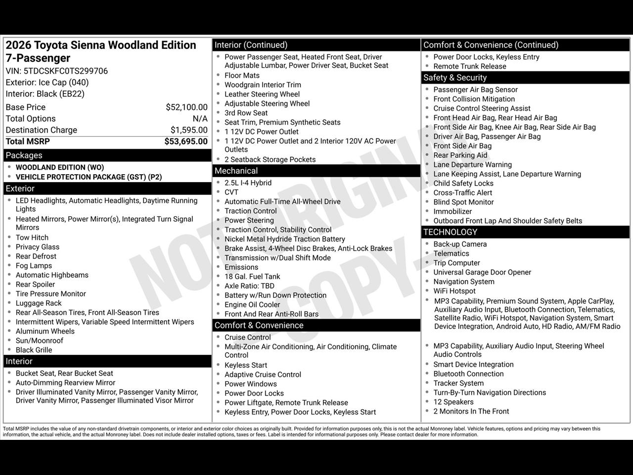 Toyota Sienna XLE AWD 2026