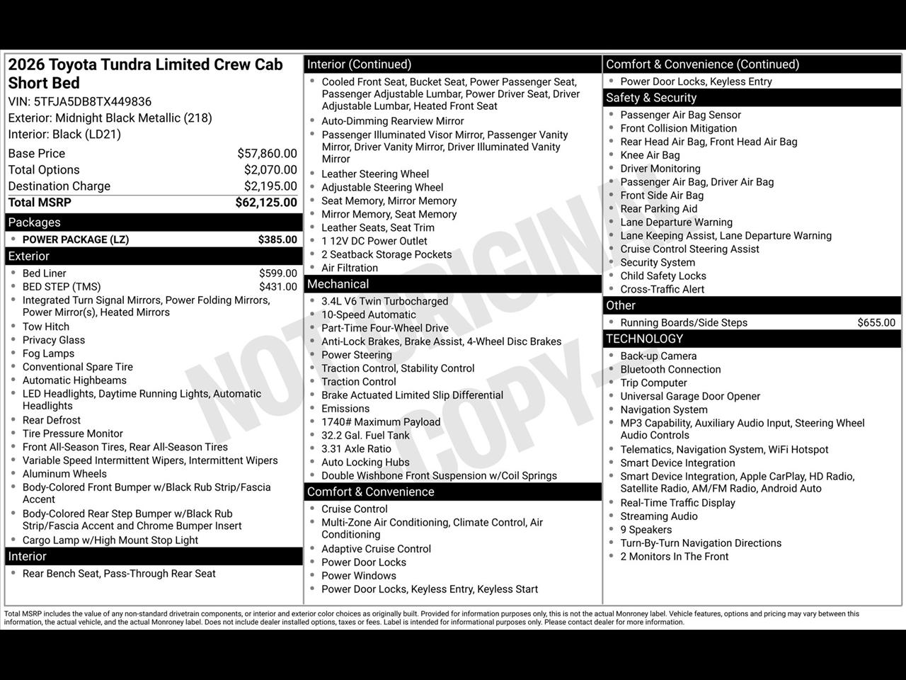 Toyota Tundra Limited CrewMax 4WD 2026