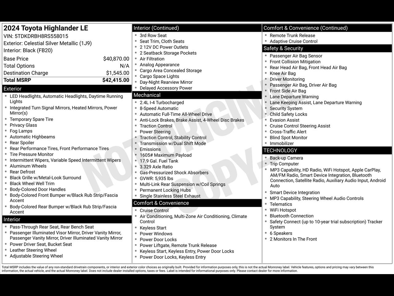 Toyota Highlander Limited AWD 2024