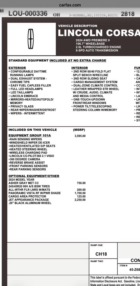 Lincoln Corsair Premiere AWD 2024