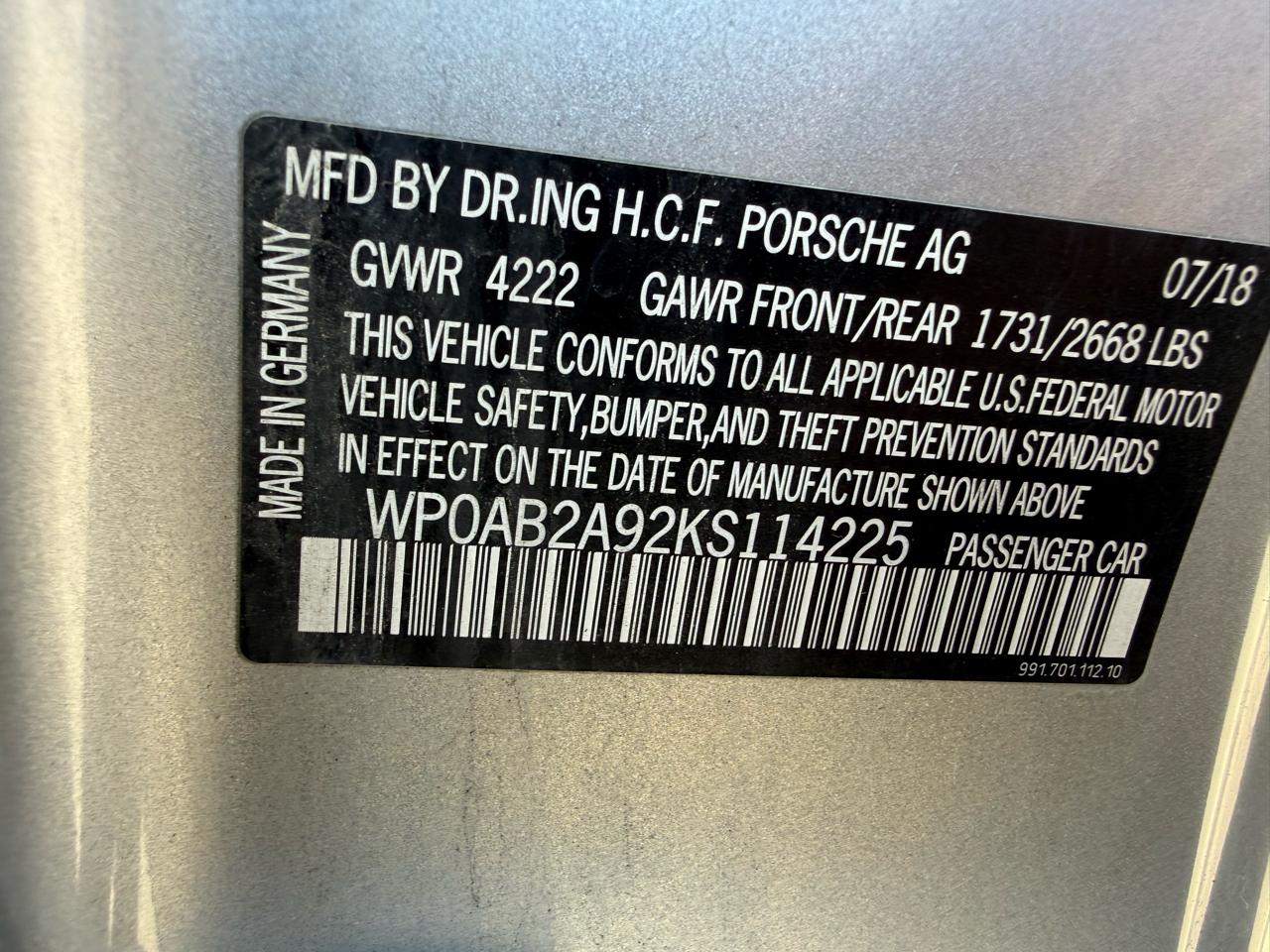 Porsche 911 Carrera S Coupe 2019